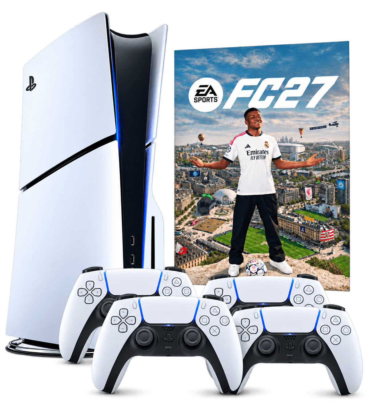 PS5 + EA SPORTS FC 27 - 4 Controllers